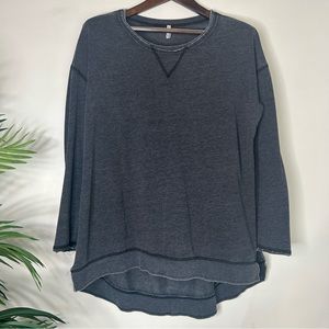 Z Supply Side Slit Long Sleeve Oversized Shirt